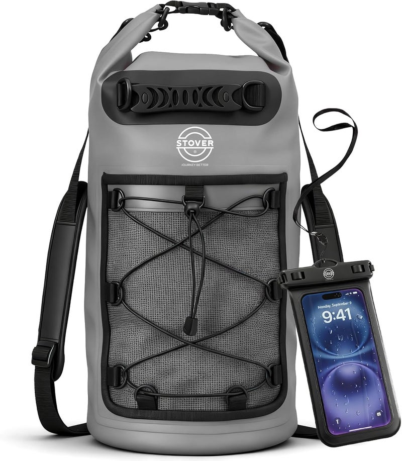 STOVER 5/10/25/30/40/55L Waterproof Dry Bag- Roll-Top Backpack w/Phone Case- Kayaking, Hiking, Camping, Boating- Men/Women - Image 1